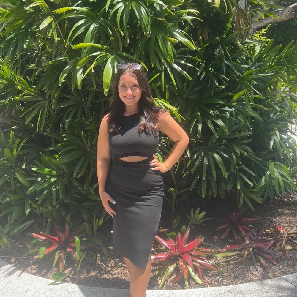Black Cutout Midi Dress